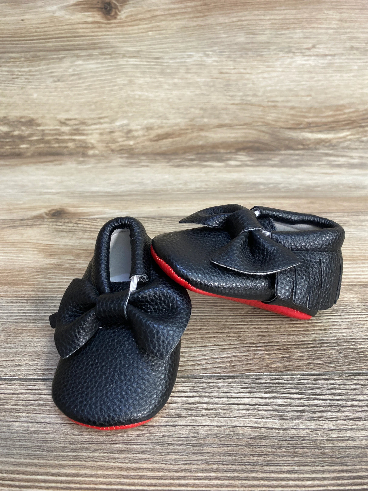 Baby Soft Sole Leather Moccasins Black sz 1/2c