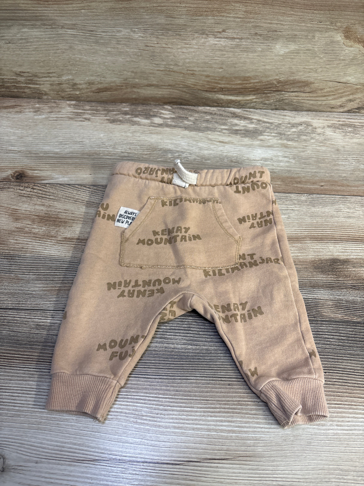 Zara Kenay Mountain Drawstring Joggers Tan sz 3-6m