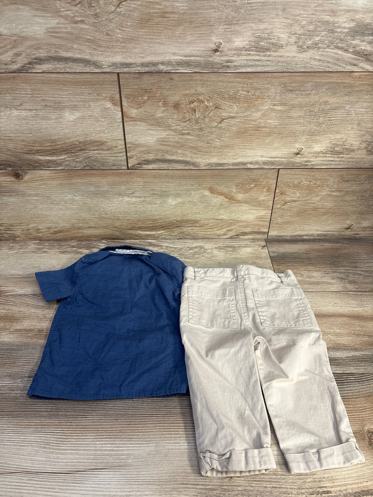 Cat & Jack 3pc Button-Up Shirt, Pants, & Bowtie Set Blue sz 12m
