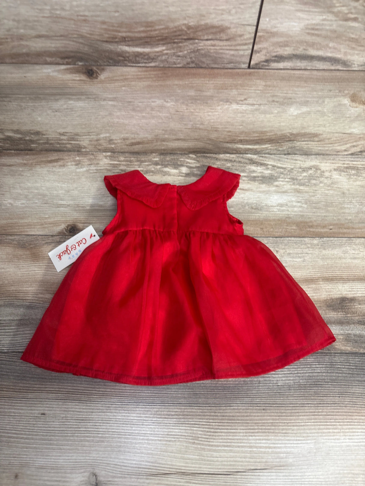 NEW Cat & Jack 2pc Floral Embroidered Dress & Bloomers Set Red sz 6-9m
