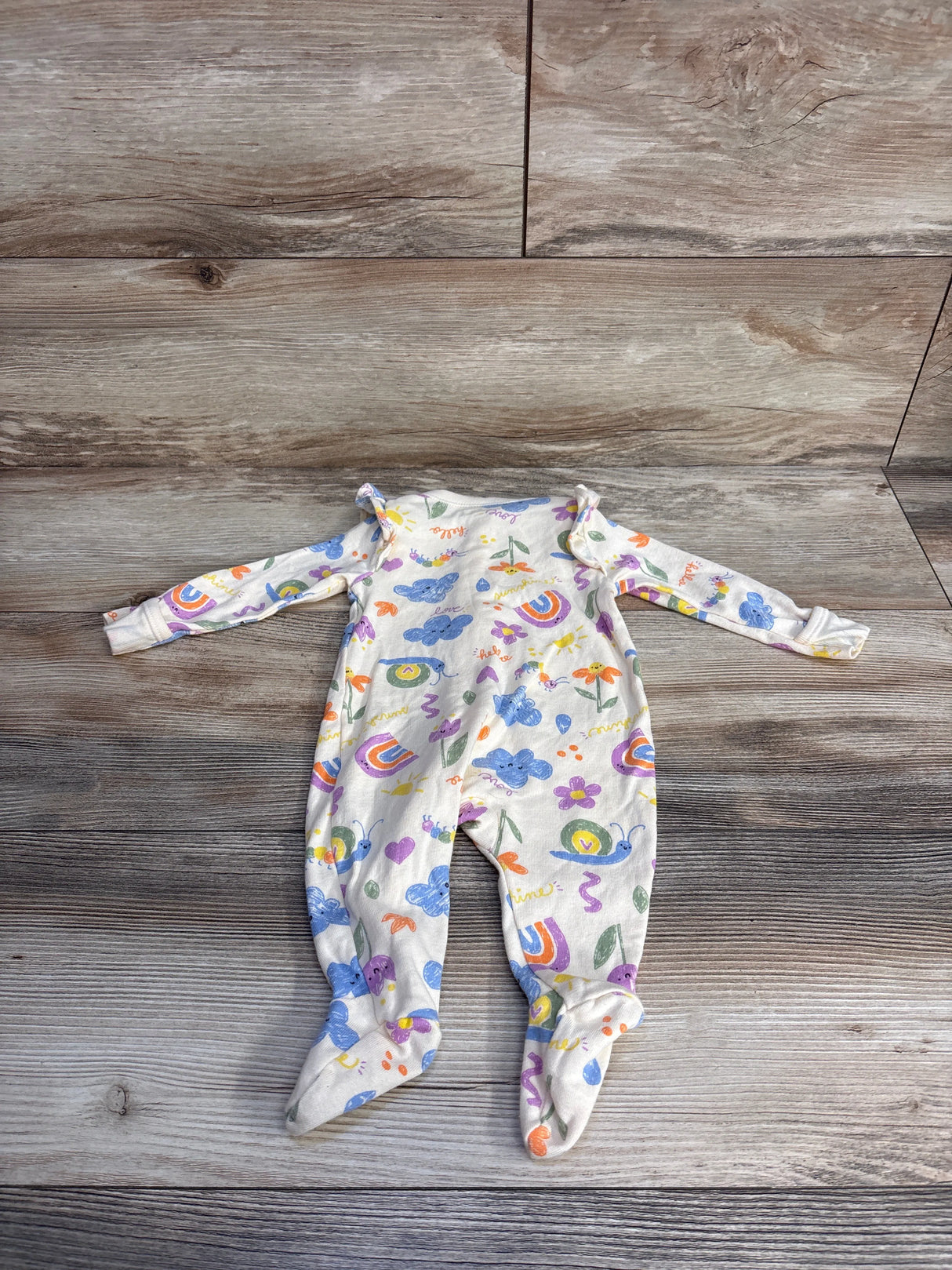 Old Navy Ruffled Sleeve Sleeper Cream sz 0-3m