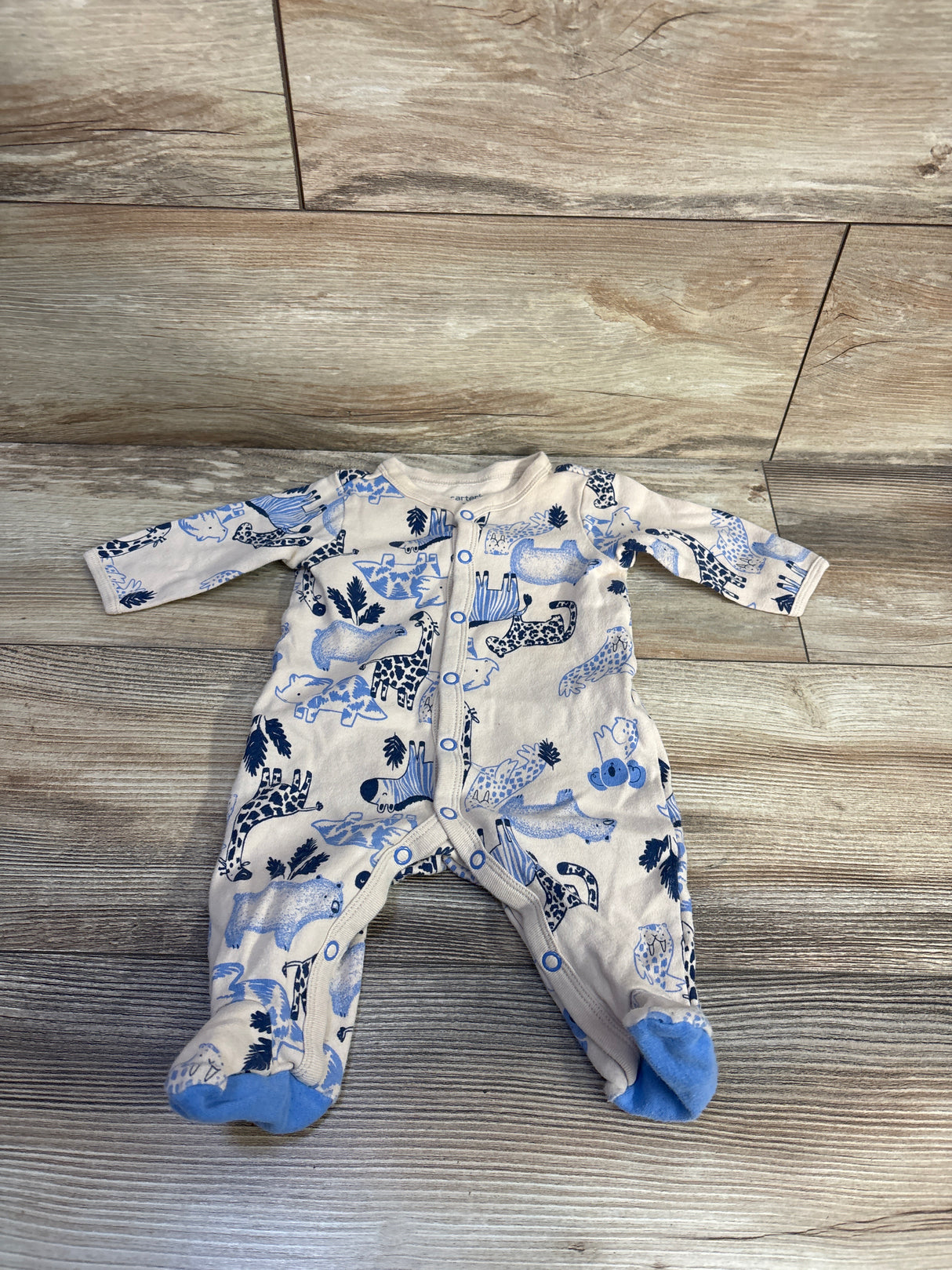 Carter's Animal Print Snap Sleeper Beige sz 3m