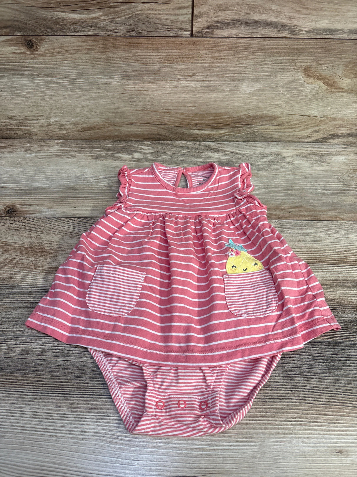Carter's Striped Bodysuit Dress Pink sz 18m - Me n Mommy To Be
