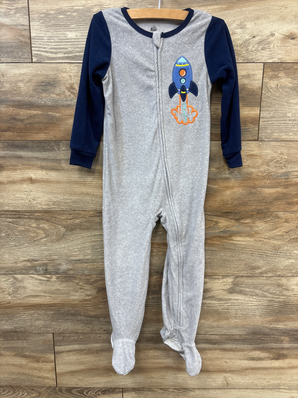Kids Headquarters Rocketship Blanket Sleeper Grey sz 4T