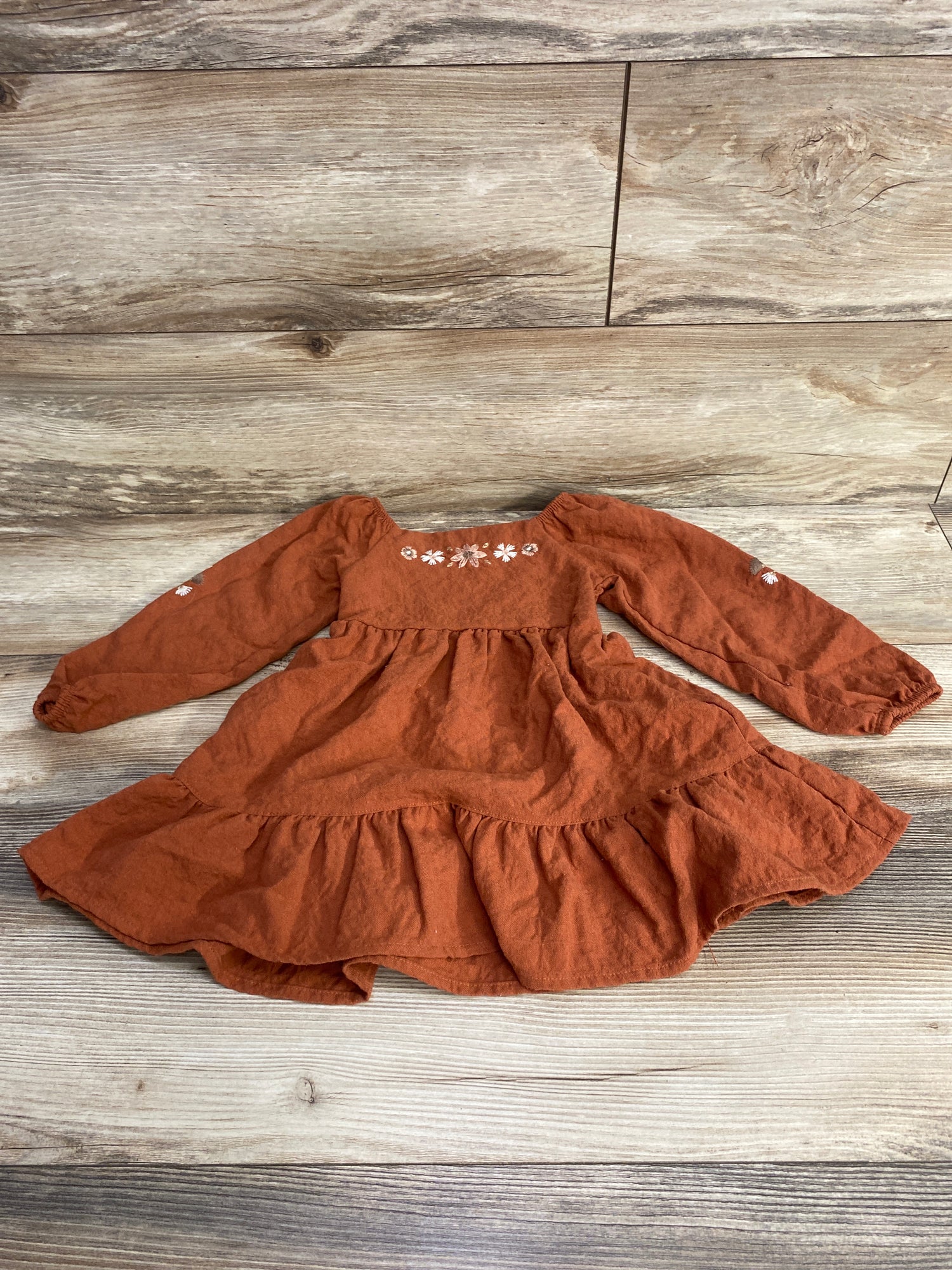 Little Co Embroidred Dress Rust sz 2T