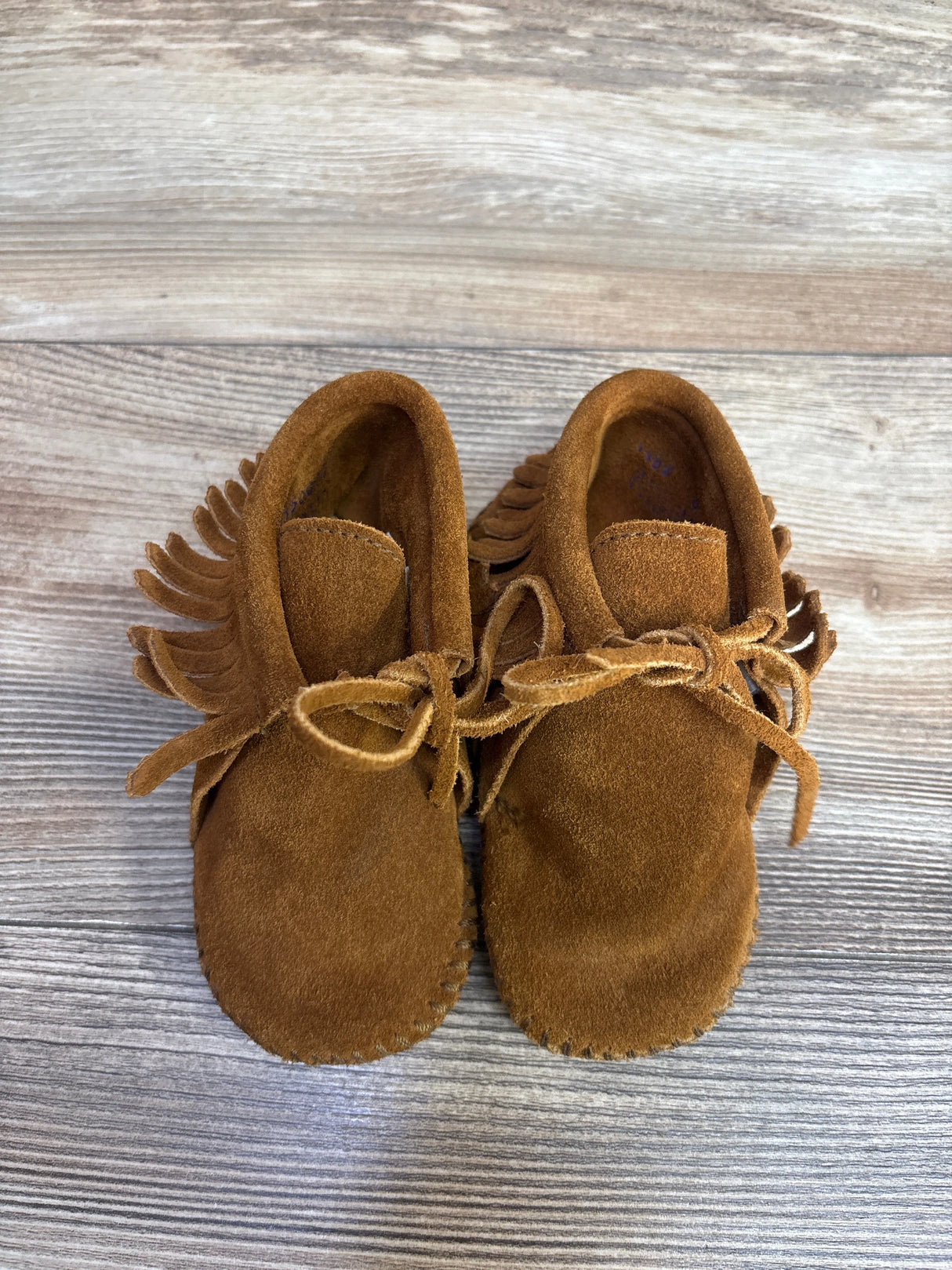 Minnetonka Alex Fringe Moccasin Shoes Brown sz 6c