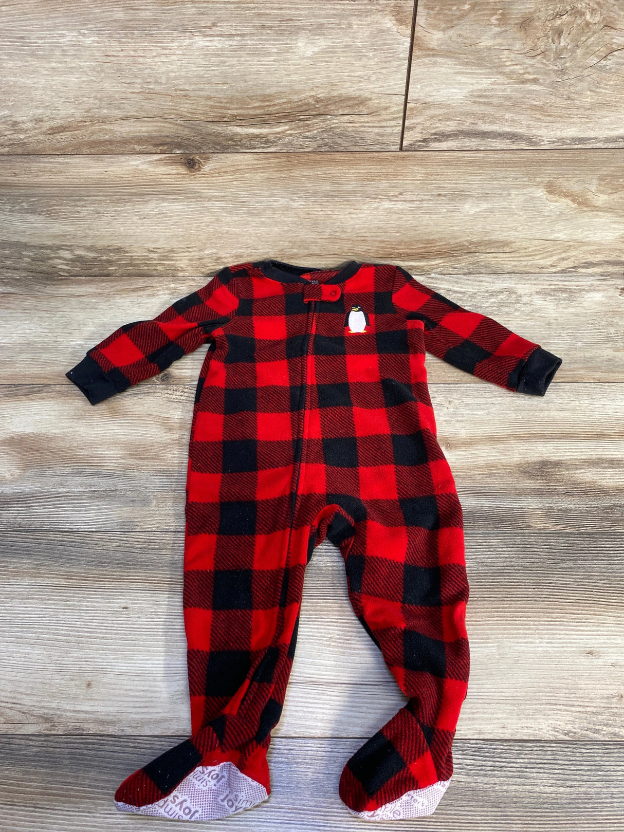 Simple Joys Buffalo Print Blanket Sleeper Red sz 12m