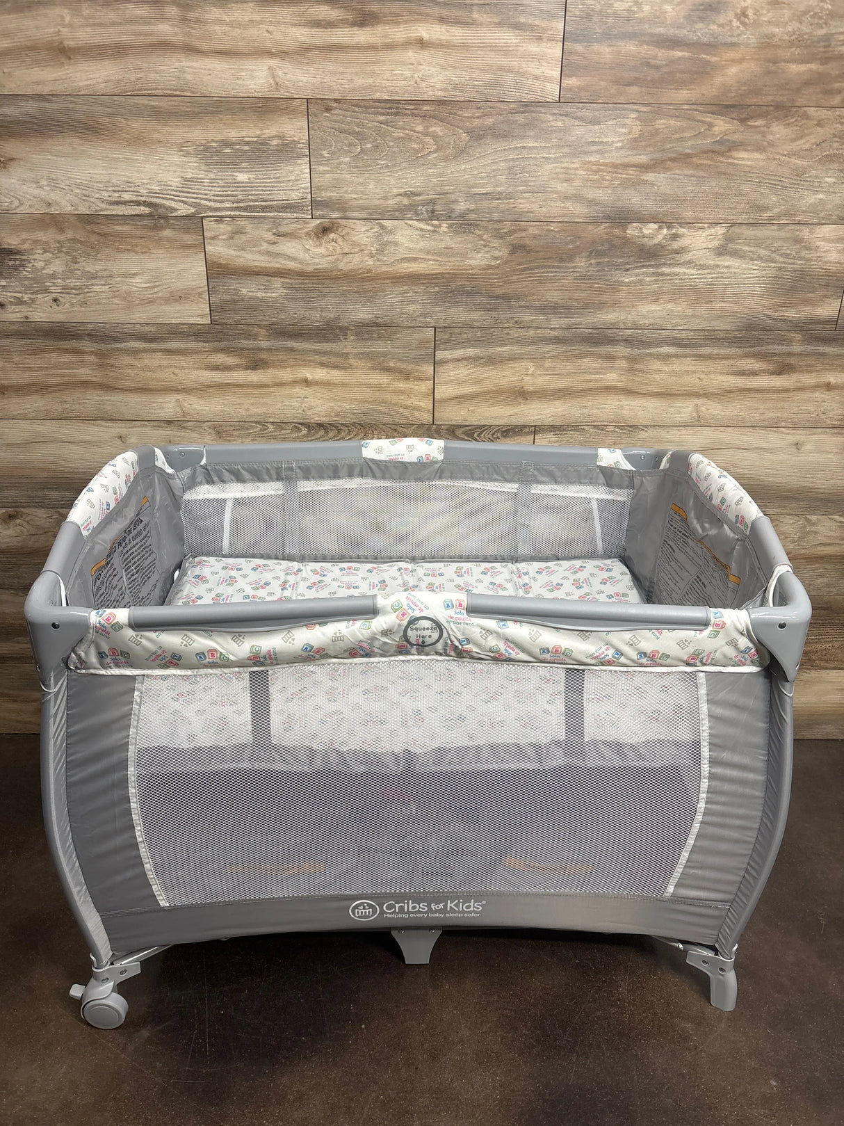 NEW Crib for Kids Playard, Grey