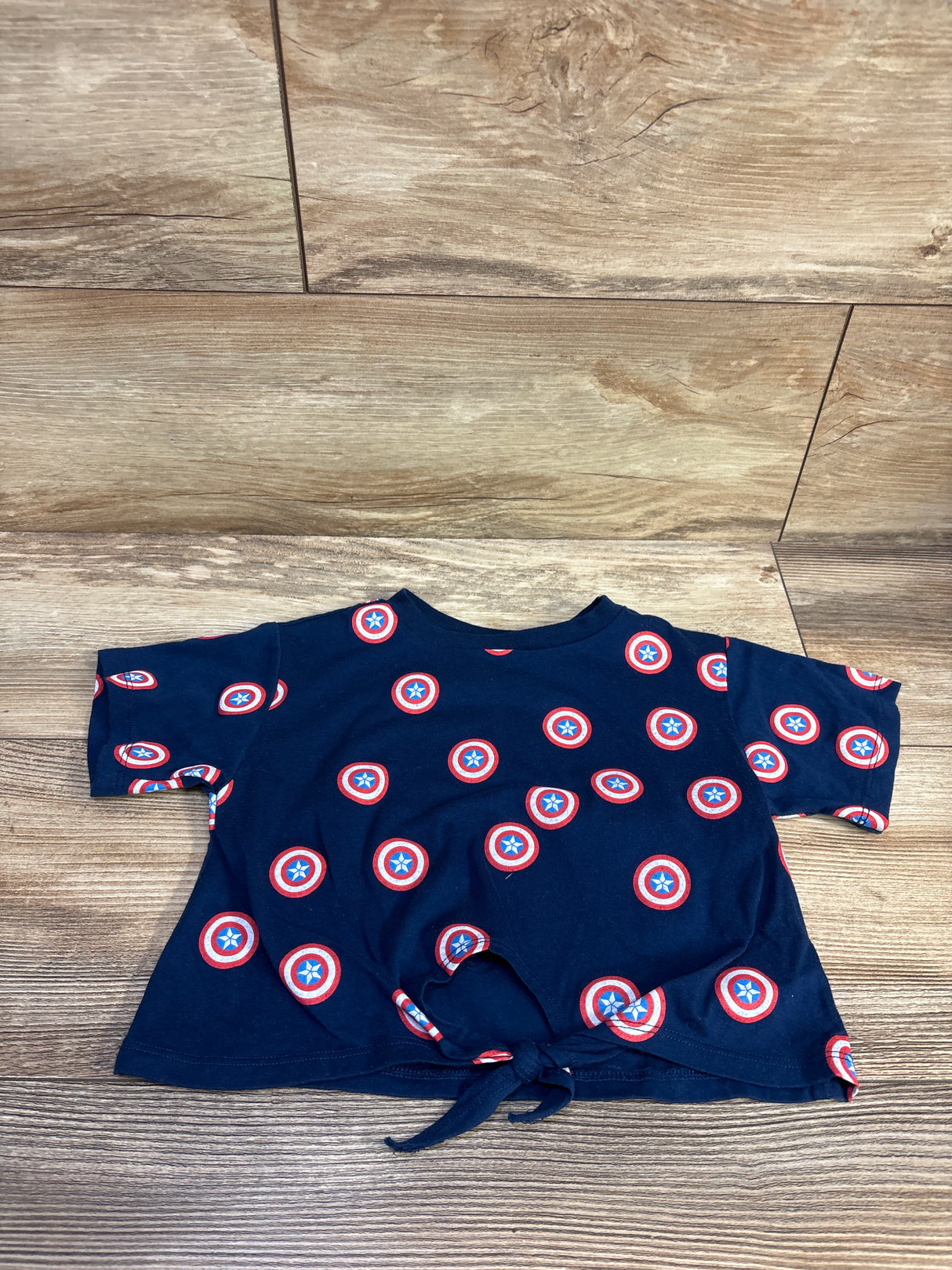 Disney Store Marvel Captain America Cropped Shirt Navy sz 4T
