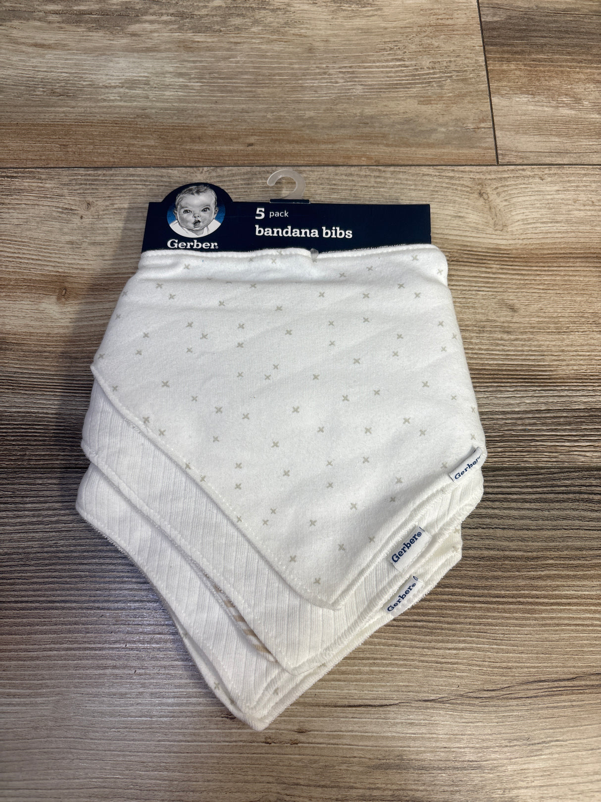 NEW Gerber 5pk Bandana Bibs White