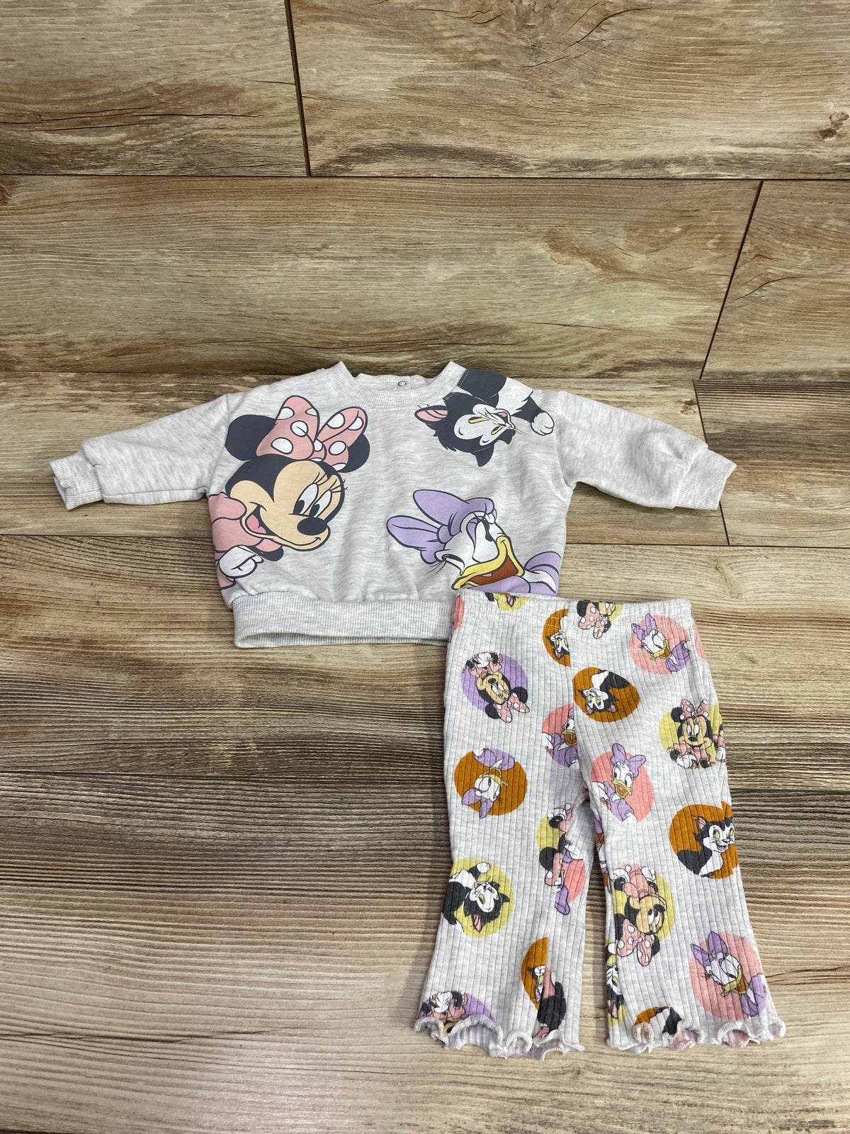 Disney Baby 2pc Minnie Mouse Sweatshirt & Pants Set Grey sz 0/3m