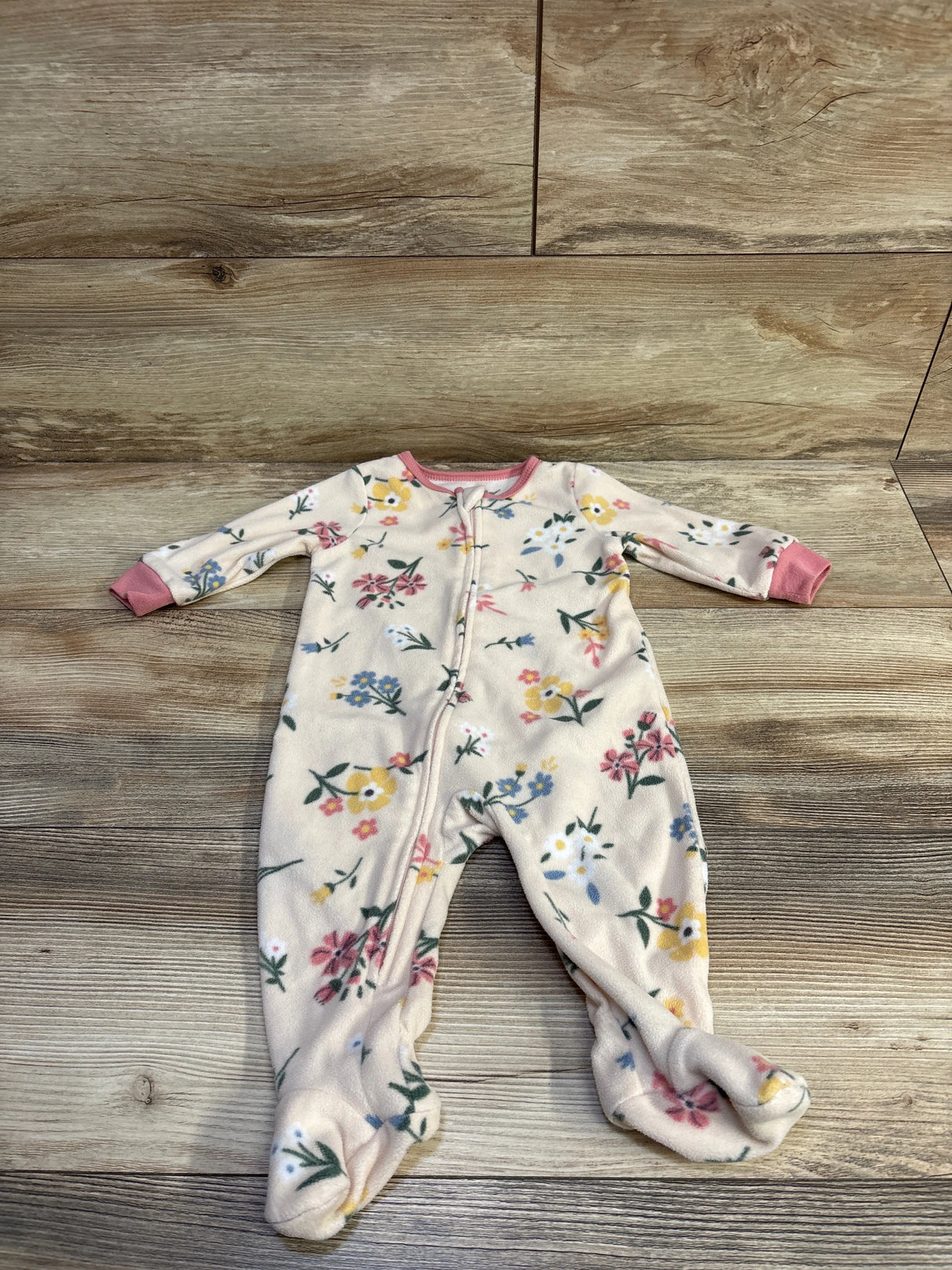 Kids Headquarters Floral Sleeper Cream sz 6m