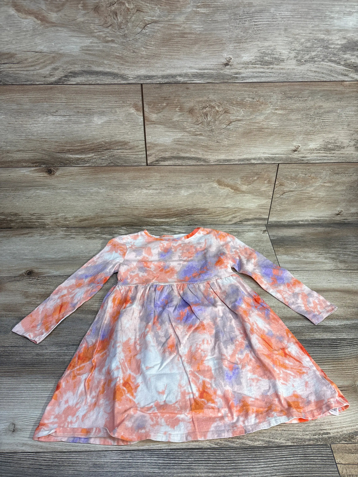 Old Navy Long Sleeve Tie-Dye Dress Orange sz 5T