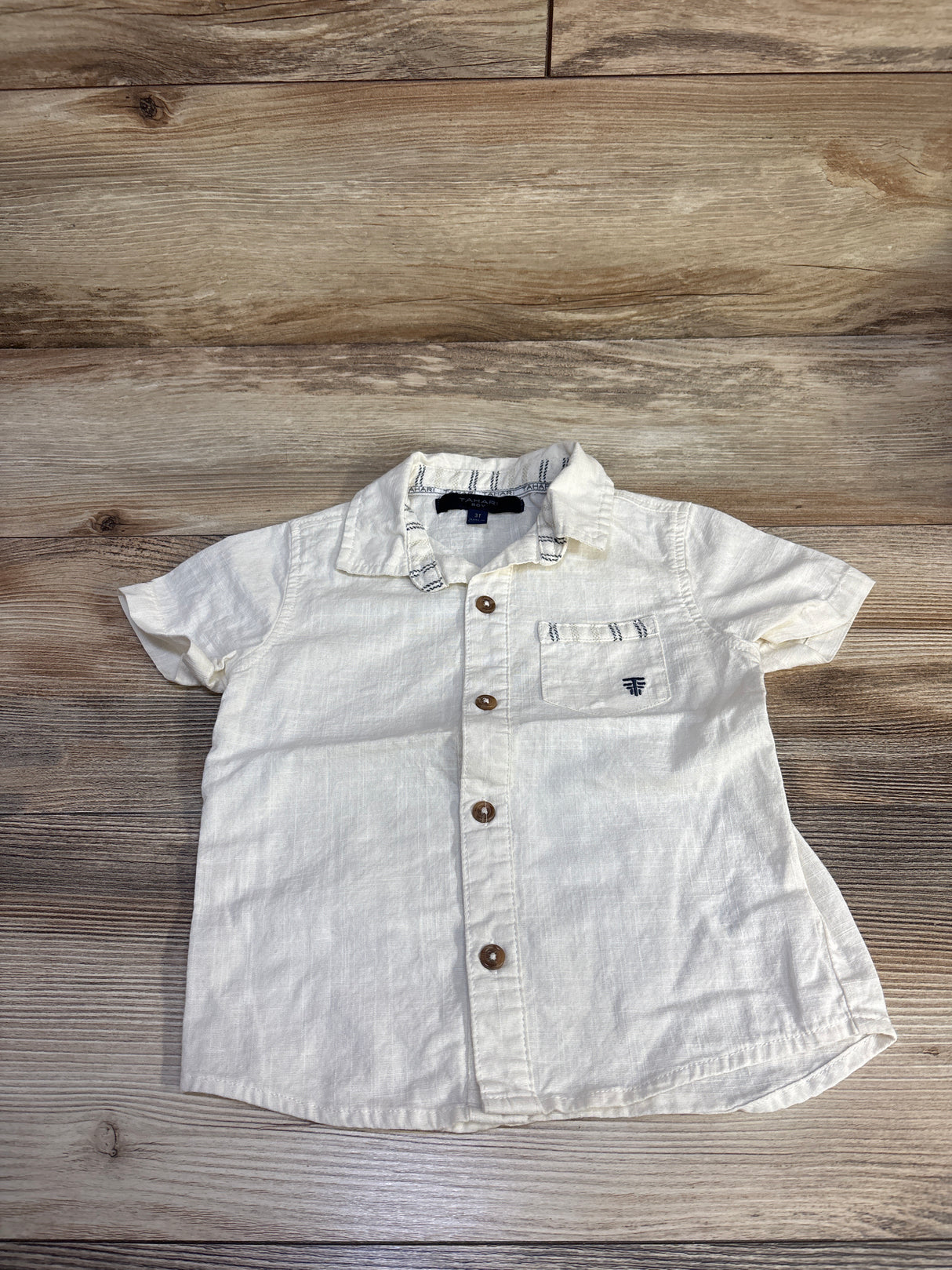 Tahari Button Up Shirt White sz 3T