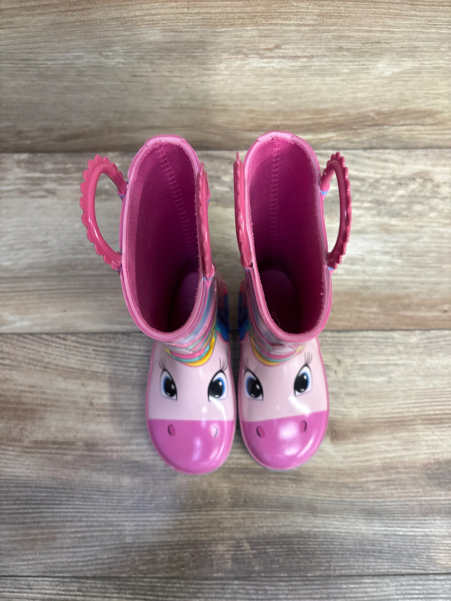Members Mark Unicorn Rain Boots Pink sz 7/8c