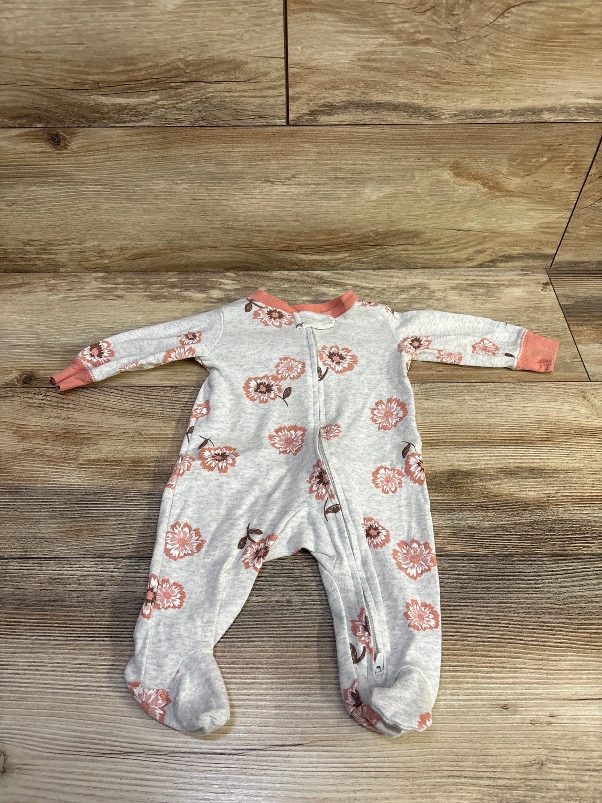 Carter's Floral Sleeper Grey sz 3m