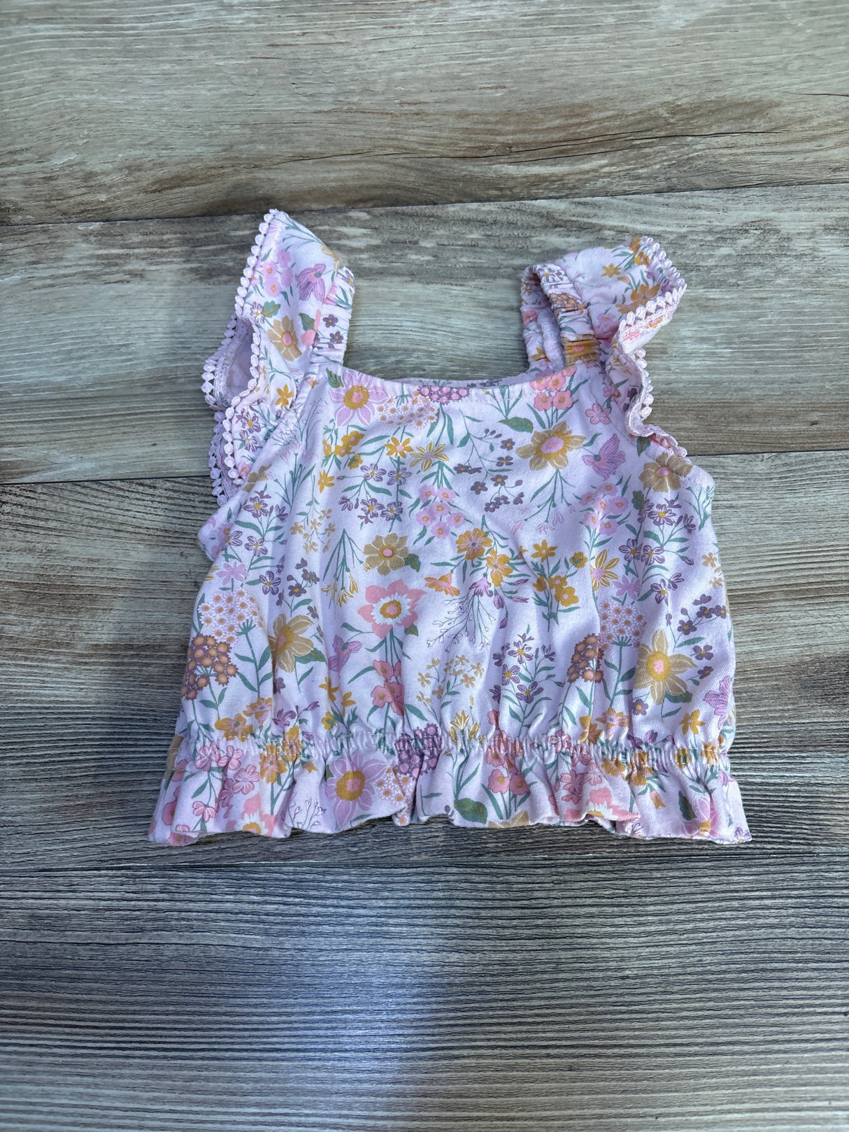 Kids Headquarters Floral Button Front Top Pink sz 3T