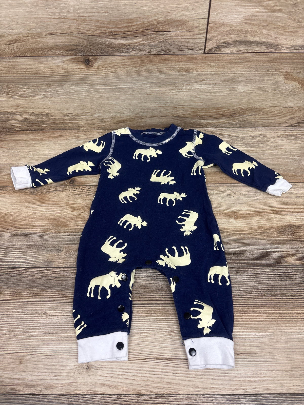 Lazy One Moose Flapjack Onesie Blue sz 9-12m