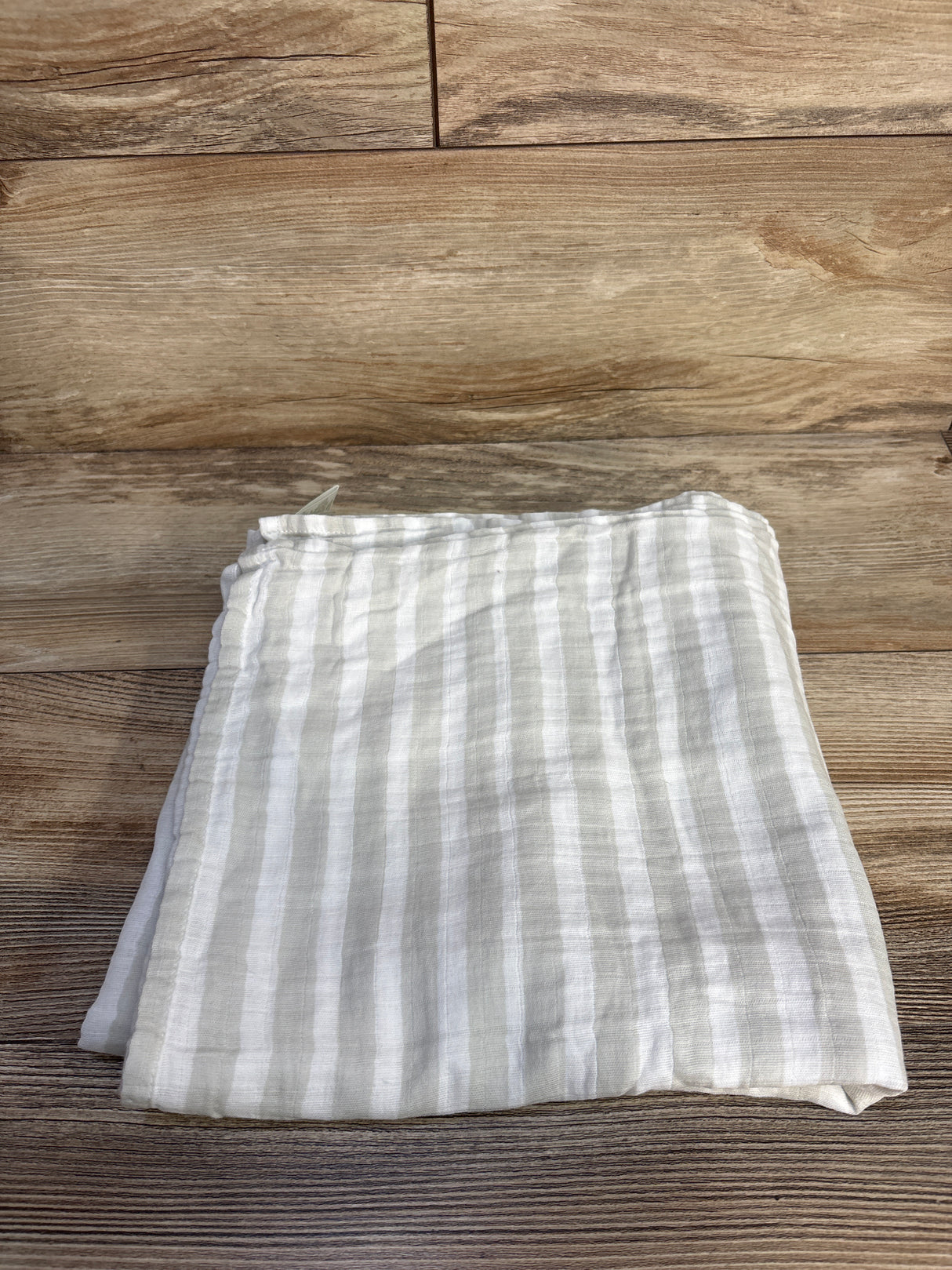 Cloud Island Striped Muslin Swaddle Baby Blanket White