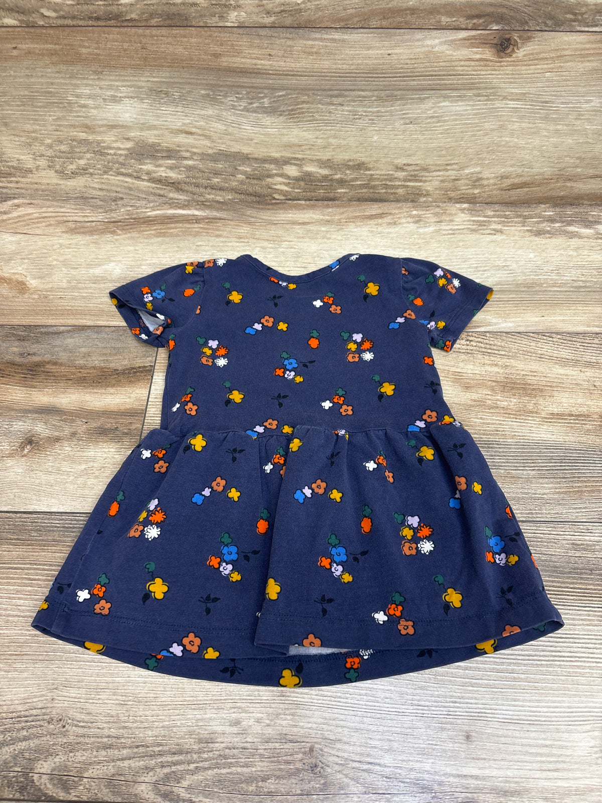 Hanna Andersson Floral Peplum Dress Navy sz 12-18m