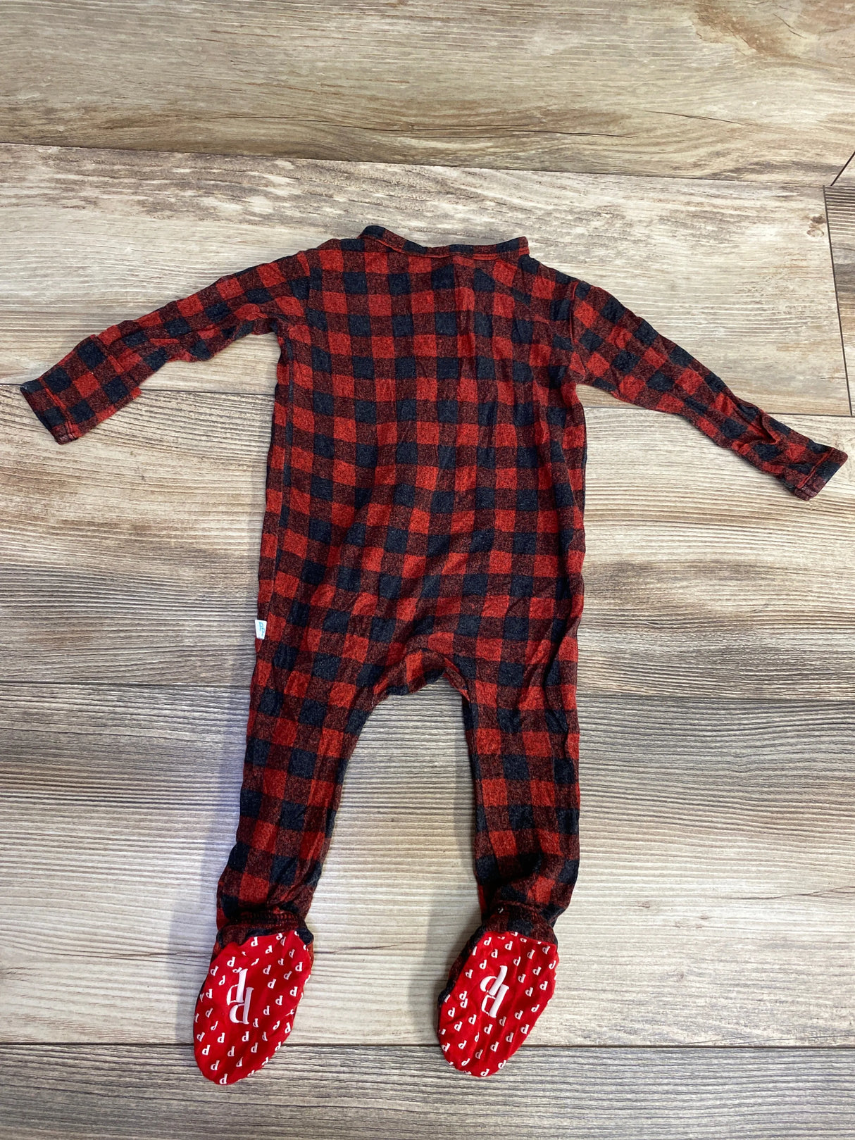 Posh P Buffalo Plaid Sleeper Red/Black sz 0-3m