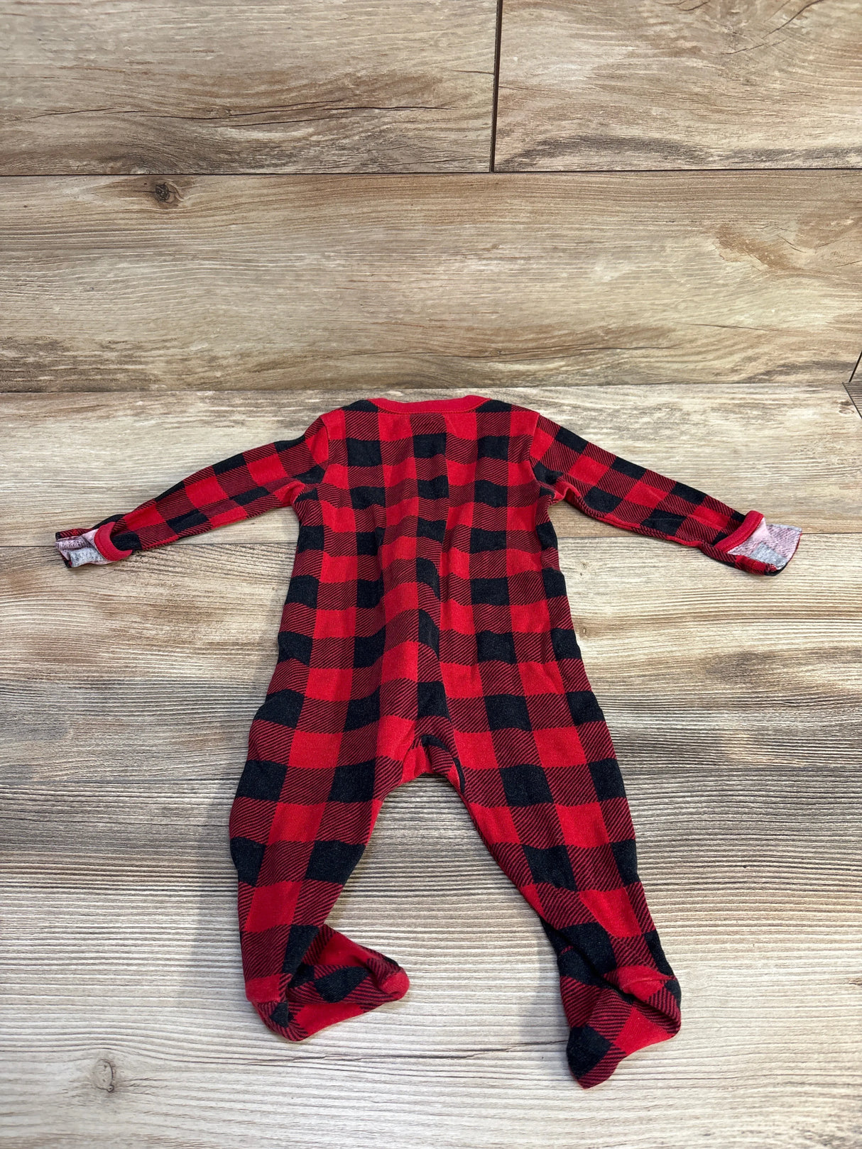 Old Navy Buffalo Print Sleeper Red sz 3-6m