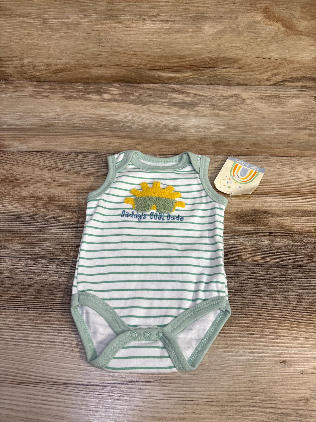 NEW Millie & Myles Daddy's Cool Dude Tank Bodysuit White sz 0-3m