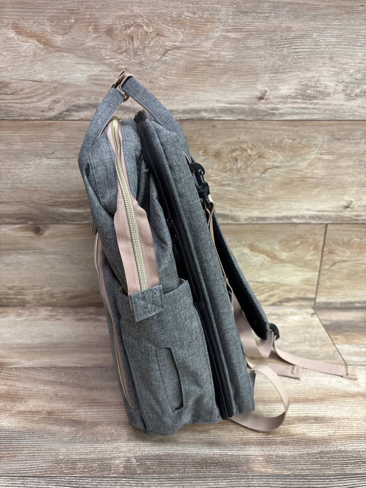 Living Traveling Share 8-in-1 Diaper Bag Backpack with Changing Station, Grey