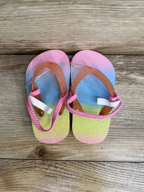 NEW Children's Place Ombre Pink Glitter Flip Flops sz 6-7c - Me n Mommy To Be