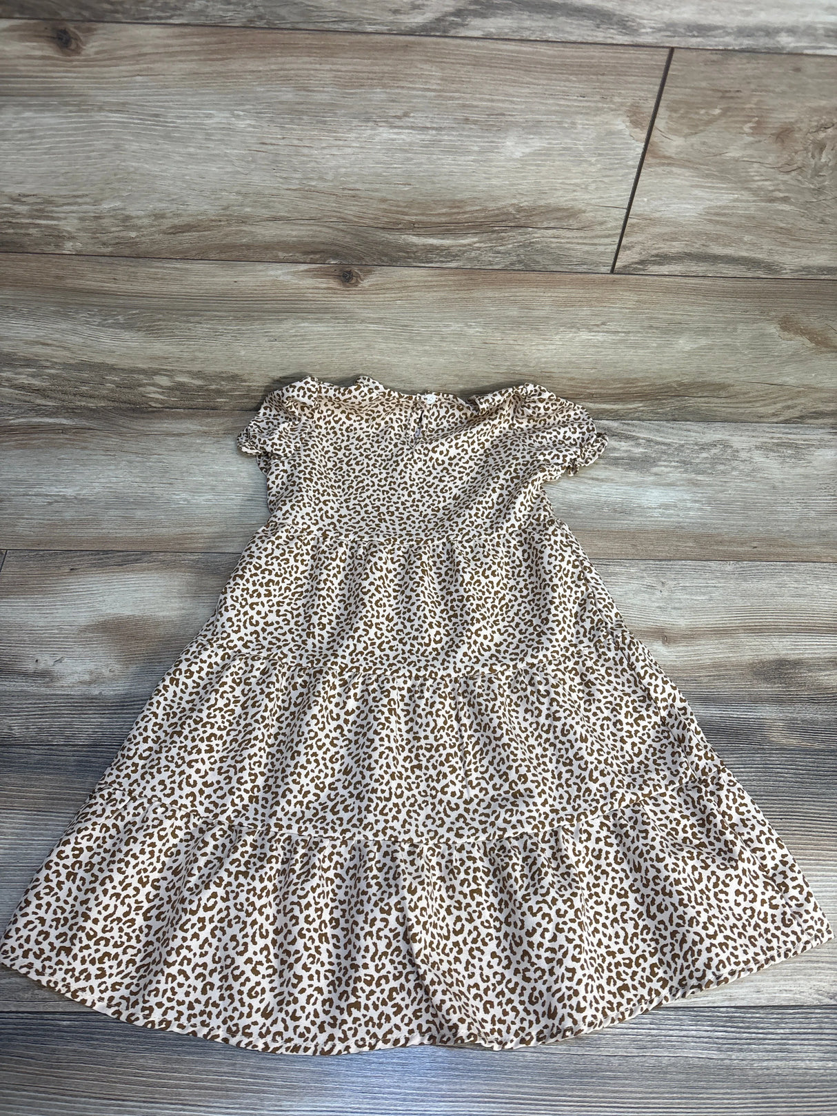 IFFEI Tiered Leopard Print Dress Beige sz 2T