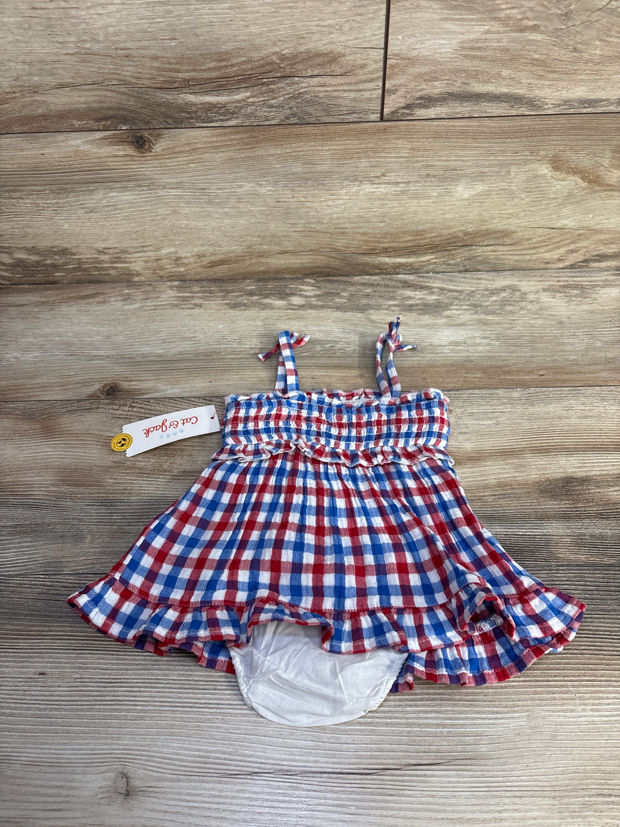 NEW Cat & Jack 2pc Red White & Blue Dress with Bloomers Set sz 3-6m
