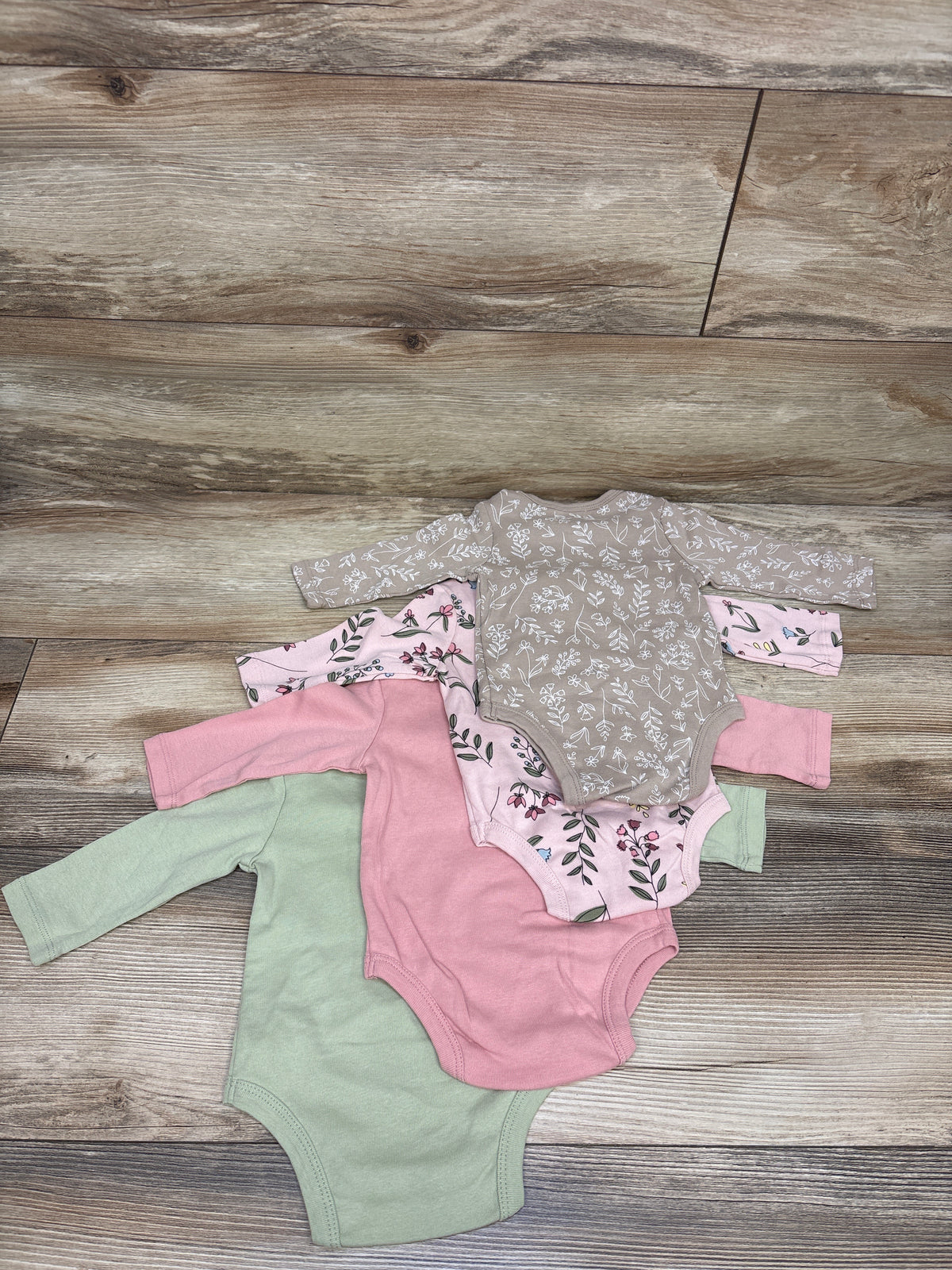 Okie Dokie 4pk Long Sleeve Bodysuits Pink sz 6m