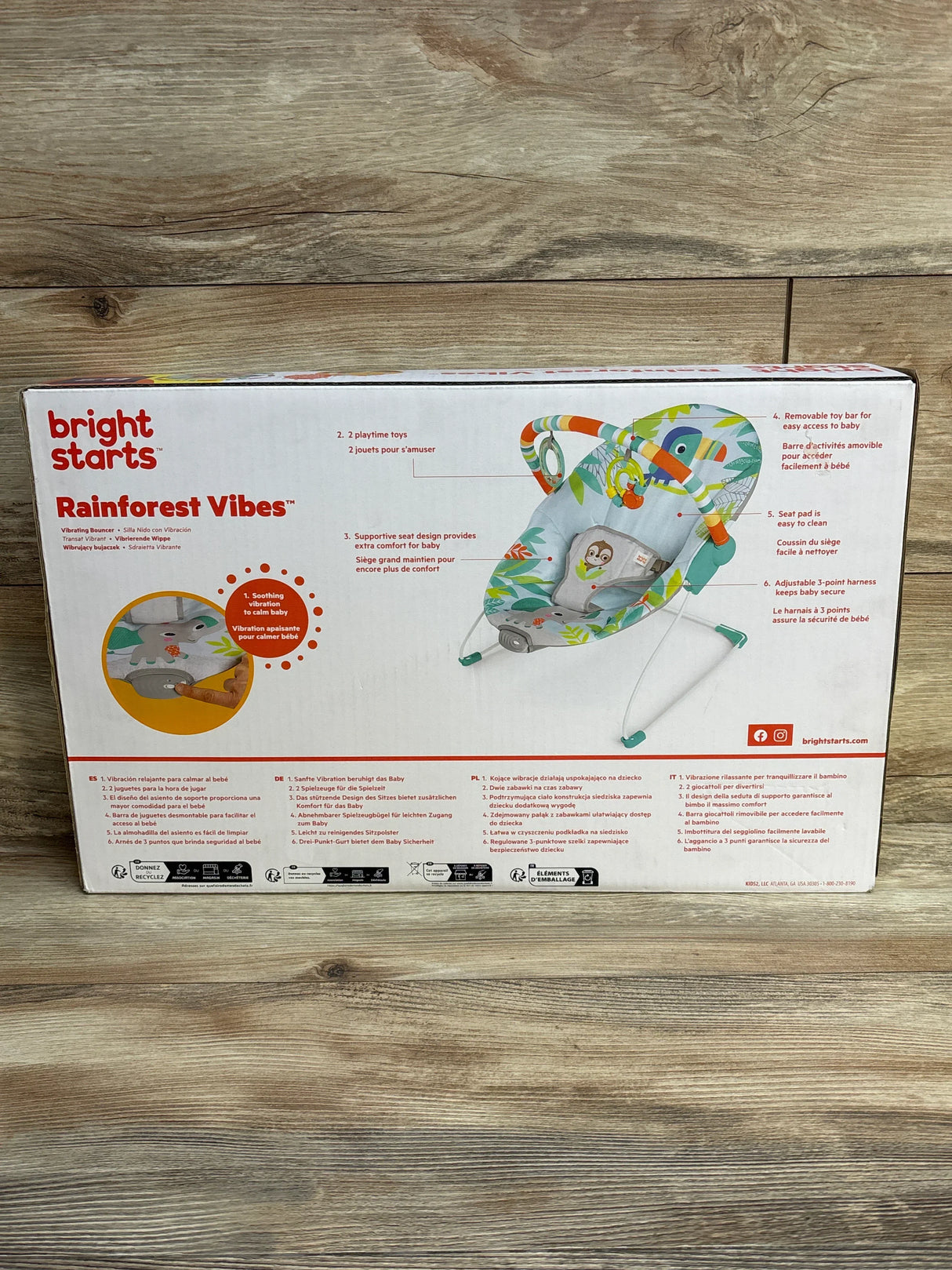 NEW Bright Starts Rainforest Vibes Vibrating Bouncer - Me n Mommy To Be