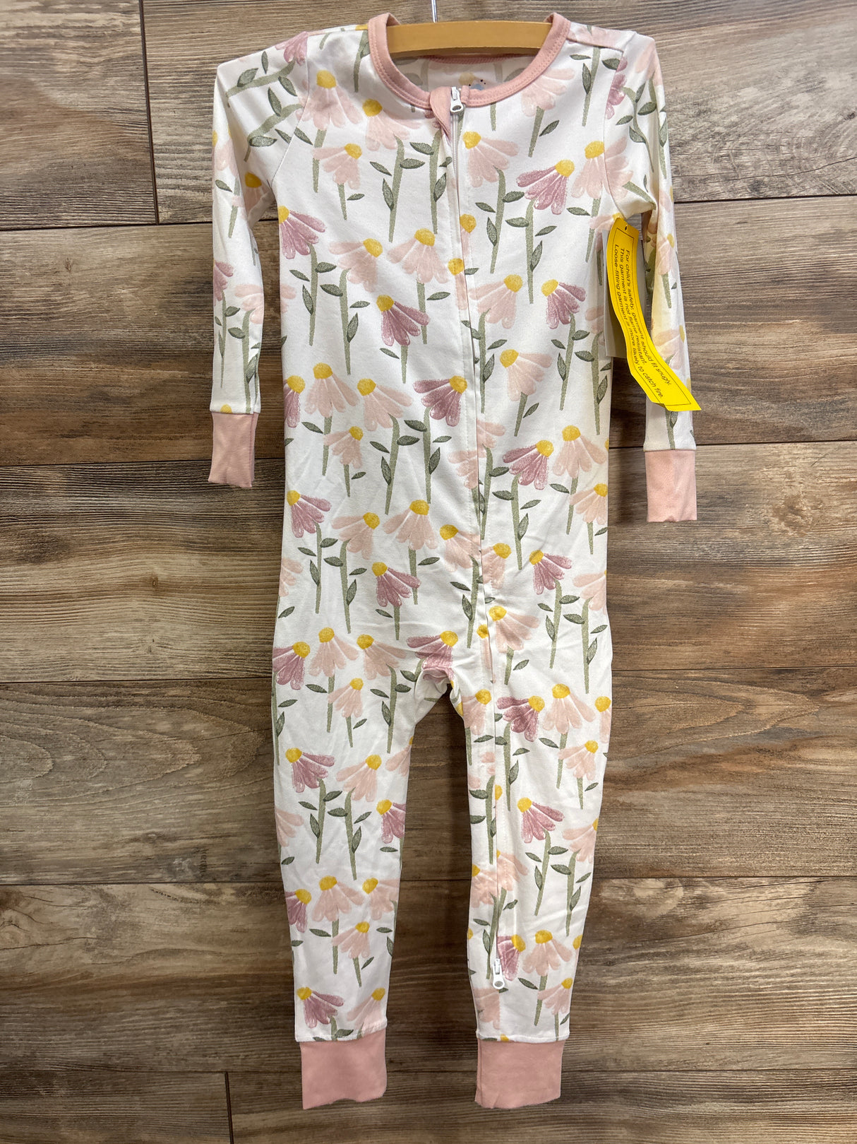 NEW Cloud Island Floral Footless Sleeper White sz 3T