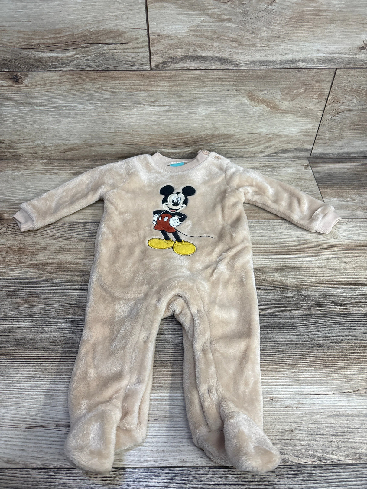 Disney Baby Plush Mickey Mouse Sleeper Beige sz 3-6m