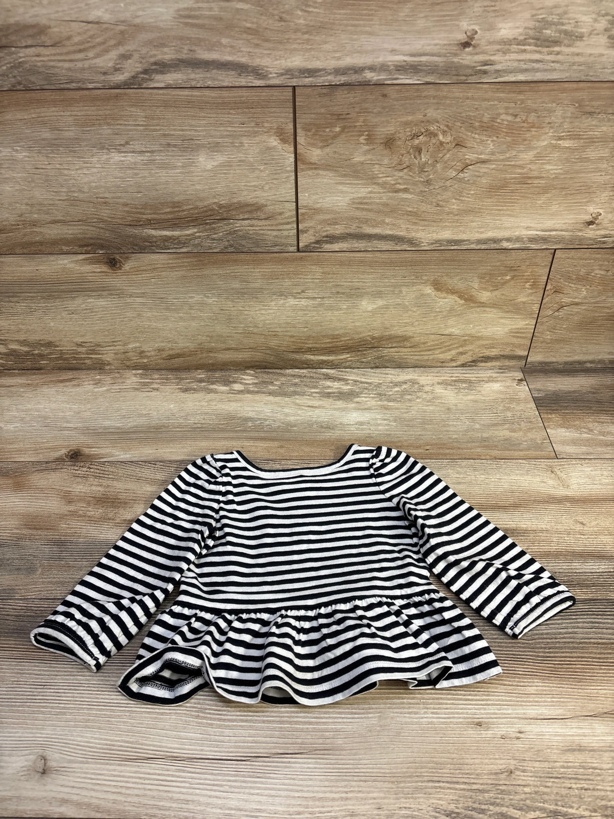 Janie & Jack Striped Bow Peplum Top White sz 12-18m