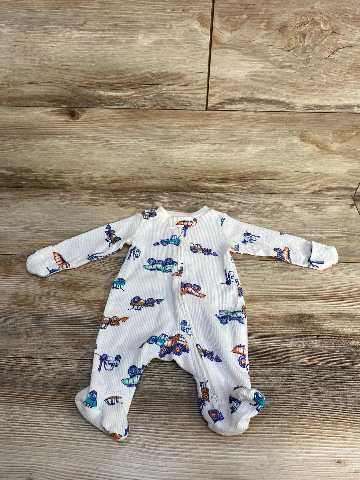 Carter's Thermal Tractor Sleeper White sz Newborn