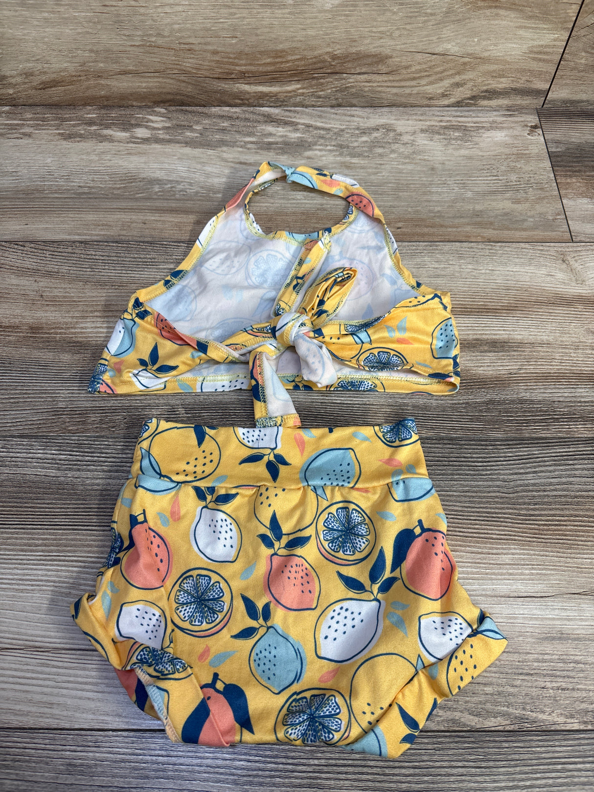 Arc & Co 2pc Halter Tie Top & Bloomer Shorts Set Yellow sz 18-24m