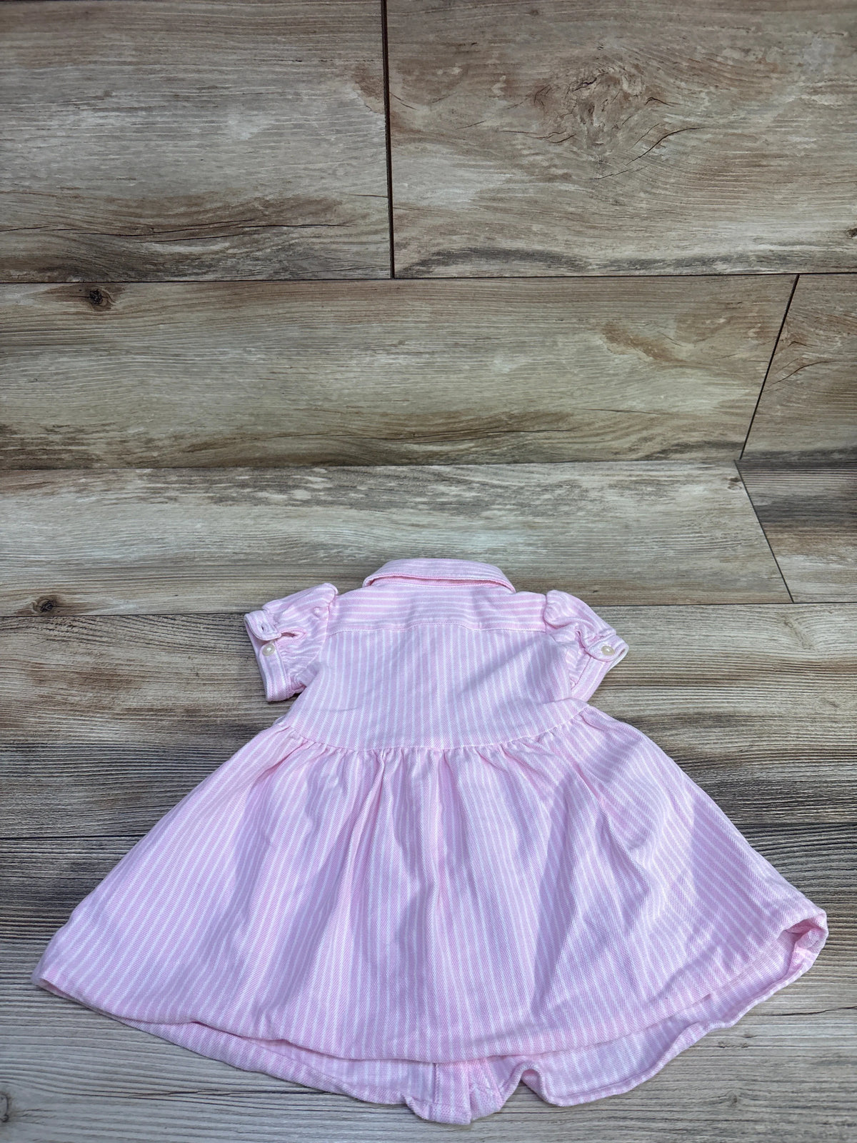 Polo Ralph Striped Cotton Oxford Dress Pink sz 6m