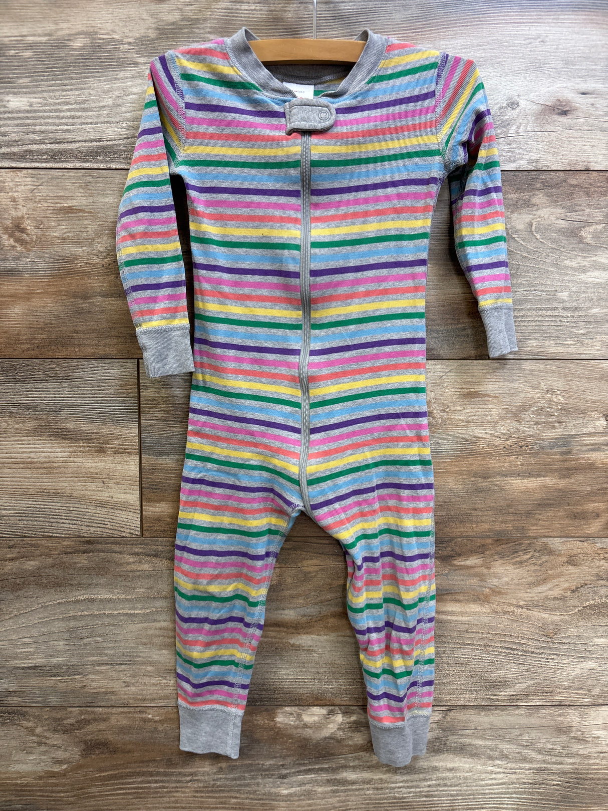 Hanna Andersson Striped Footless Sleeper Grey sz 3T