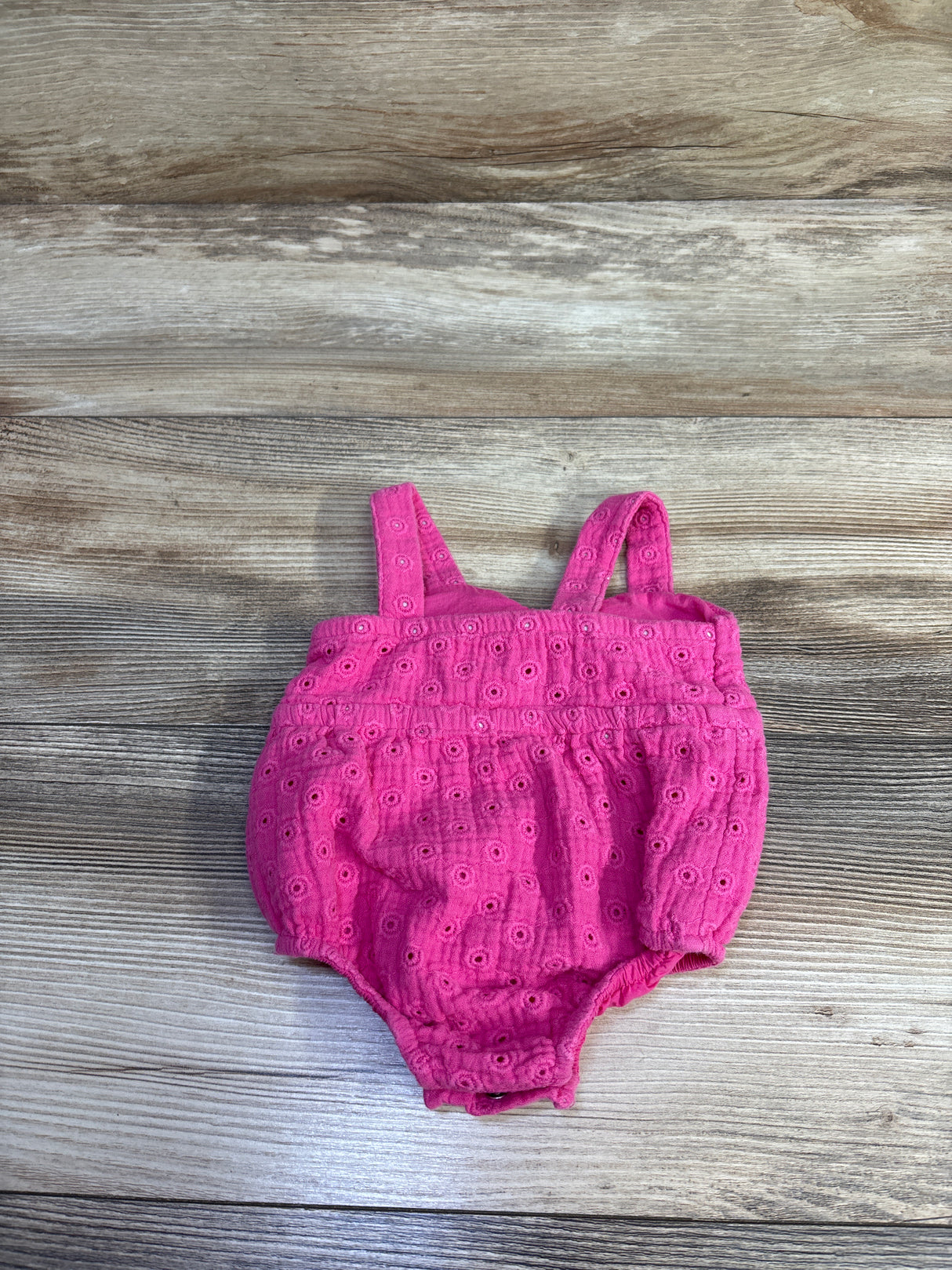 Cat & Jack Eyelet Bubble Romper Hot Pink sz 0-3m