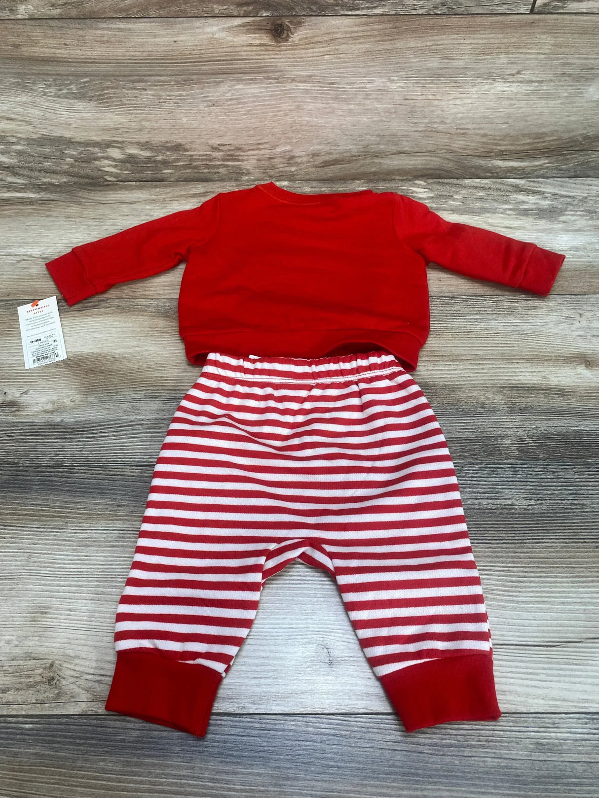 NEW Cat & Jack Santa Sweatshirt & Pants Red sz 0-3m - Me n Mommy To Be