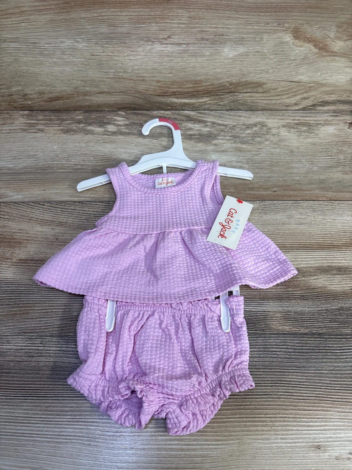 New Cat & Jack 2pc Striped Peplum Tank & Short Set Purple sz Newborn