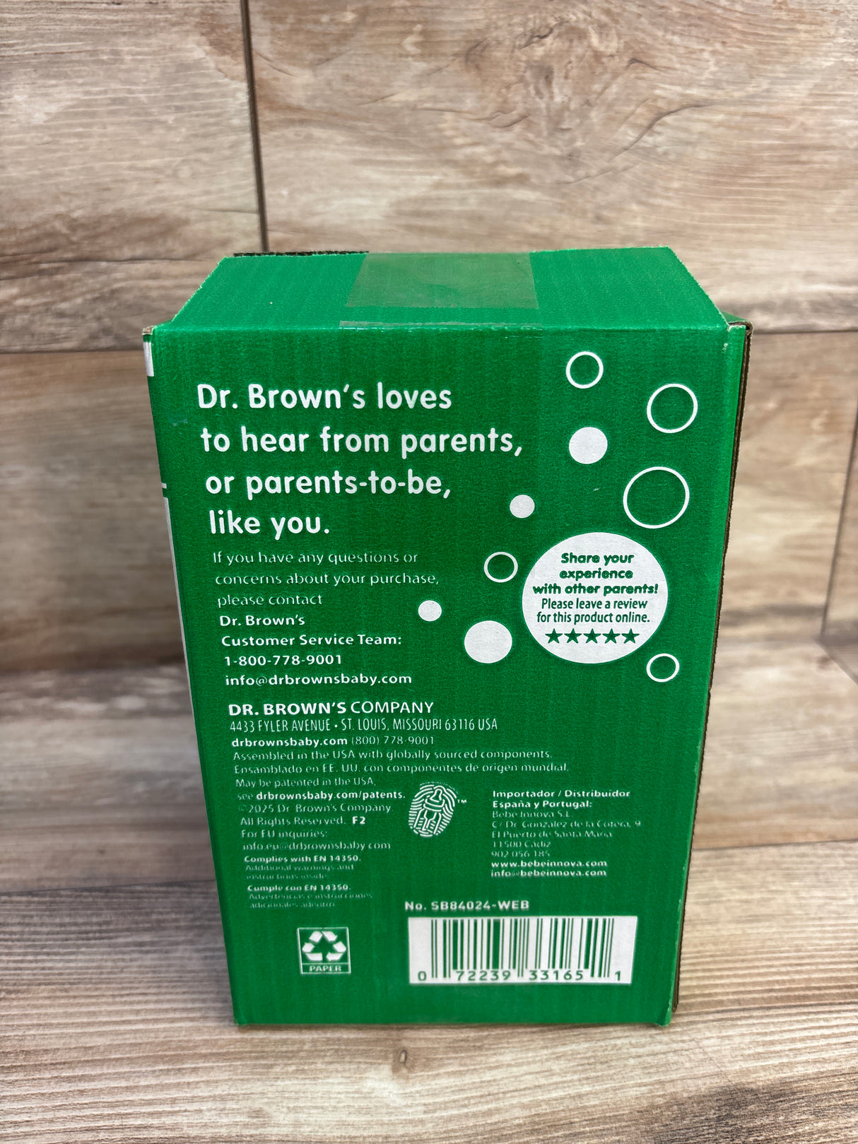 NEW Dr. Brown's Options+ Narrow Glass Baby Bottles with Level 1 Slow Flow Nipple, 4pk 8oz