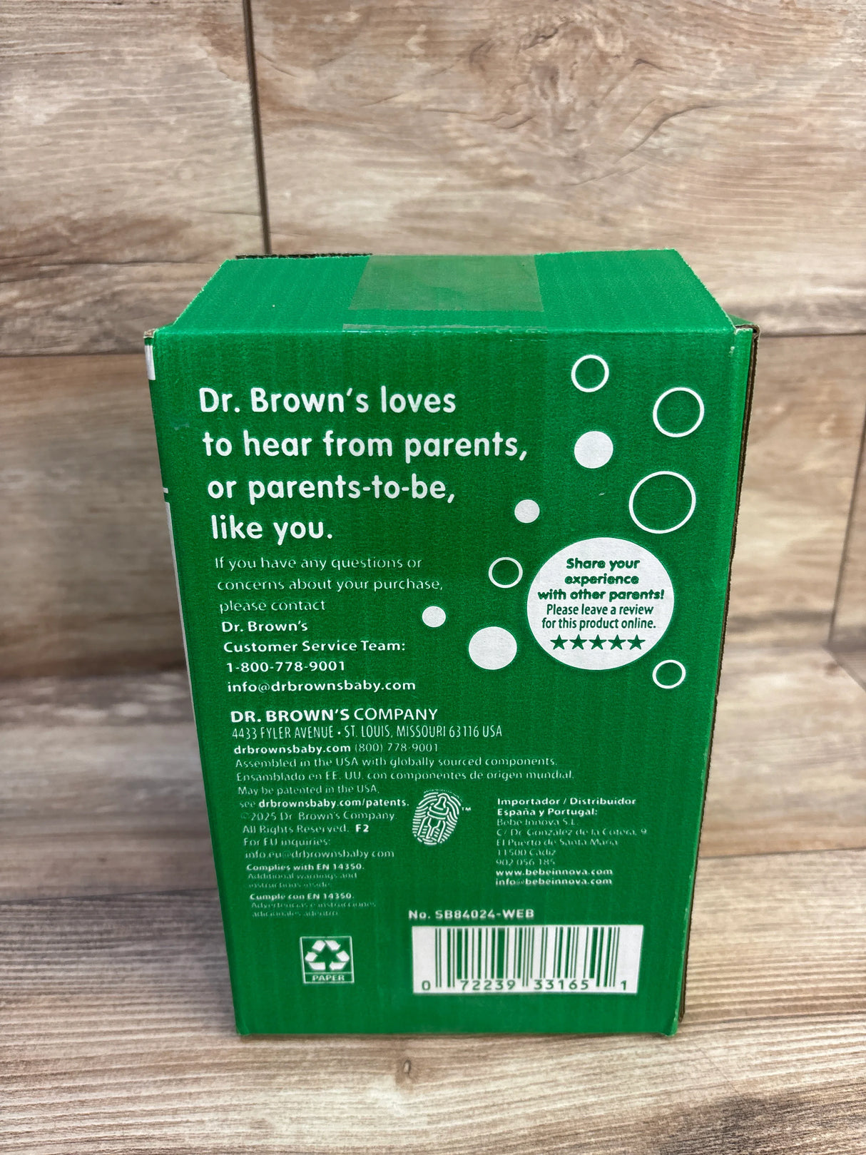 NEW Dr. Brown's Options+ Narrow Glass Baby Bottles with Level 1 Slow Flow Nipple, 4pk 8oz
