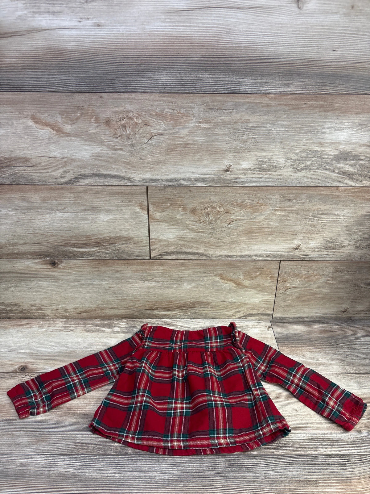 Carter's Plaid Long Sleeve Henley Flannel Shirt Red sz 3T