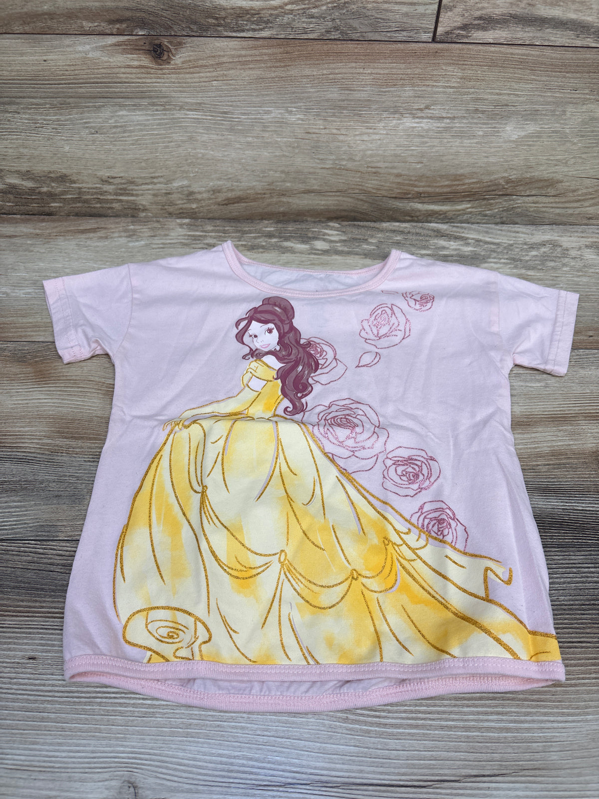 Disney Store Beauty & The Beast Shirt Pink sz 5/6T