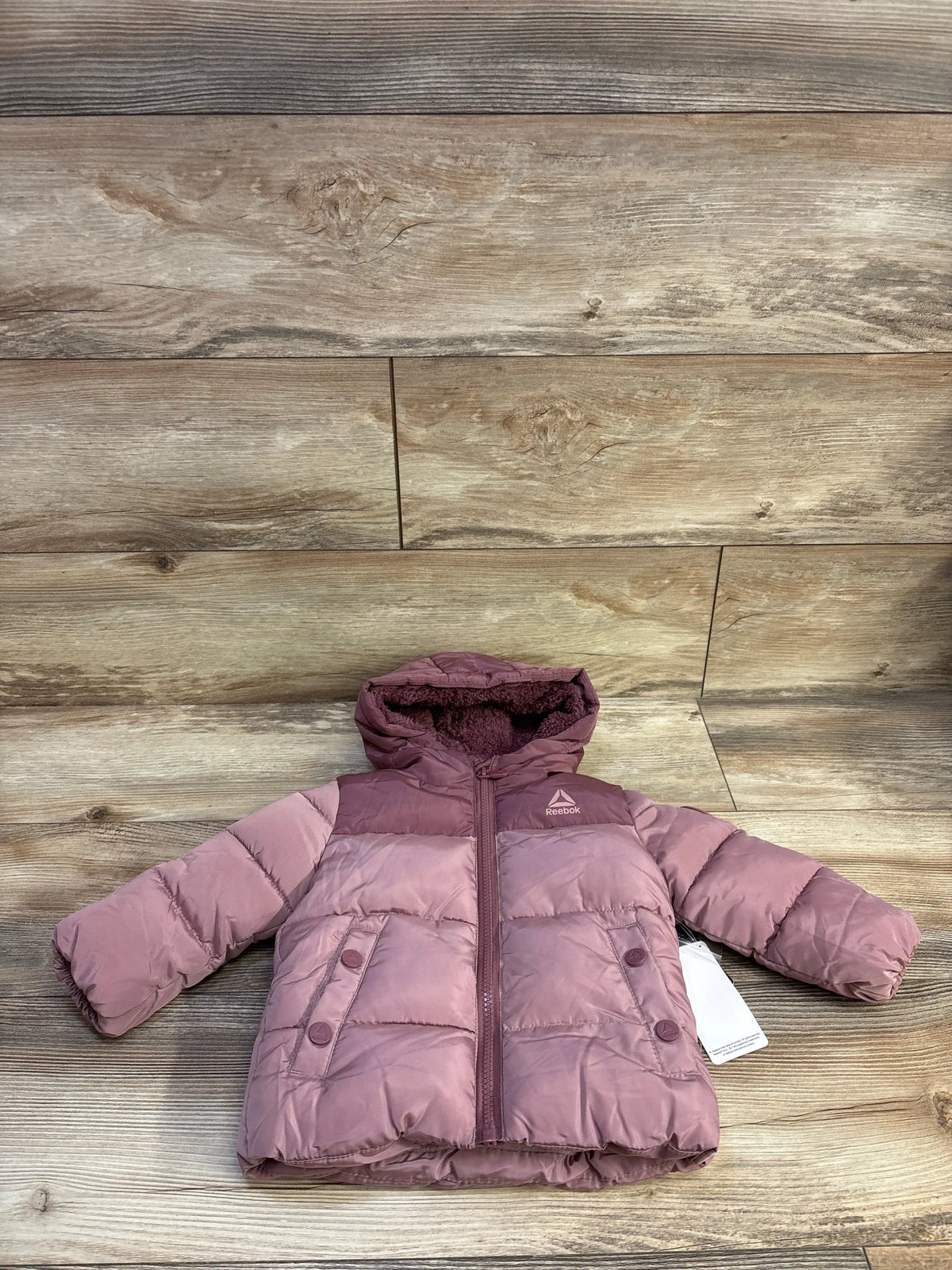 New Me n Mommy To Be dusty rose hooded heavyweight puffer jacket for infants