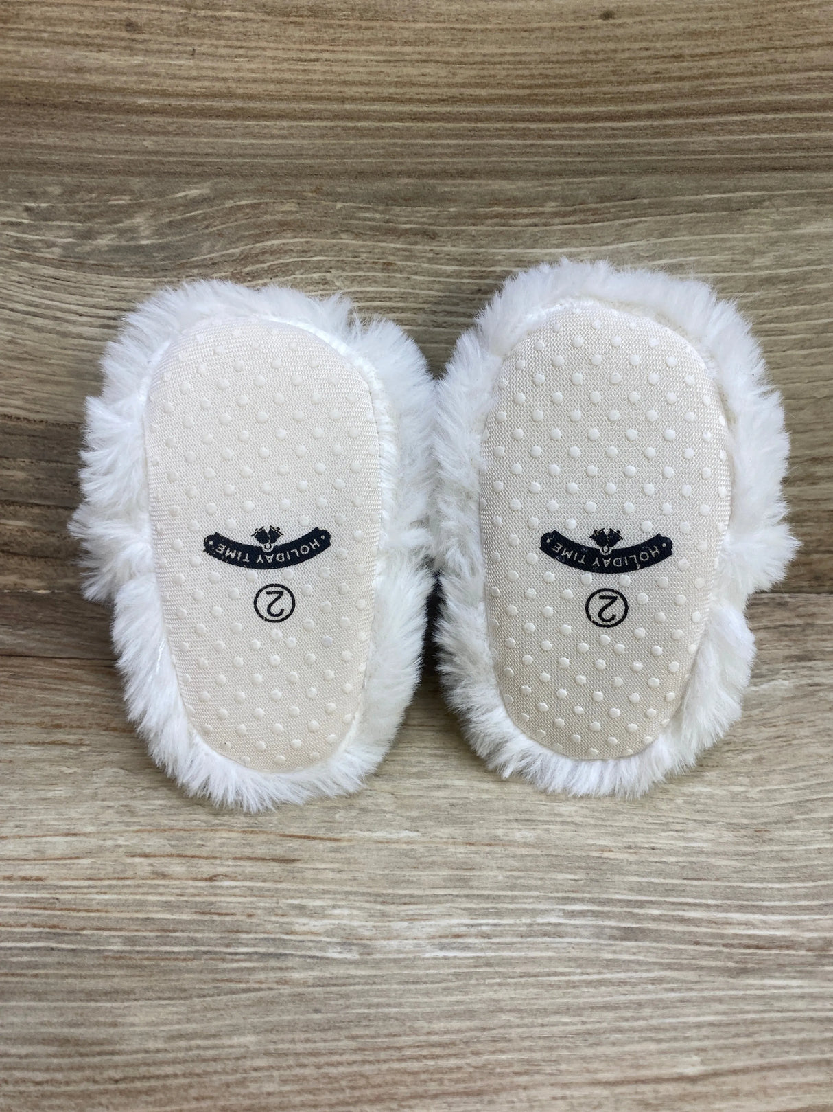 Holiday Time Infant Sleepy Polar Bear Slippers White Sz 2c - Me n Mommy To Be