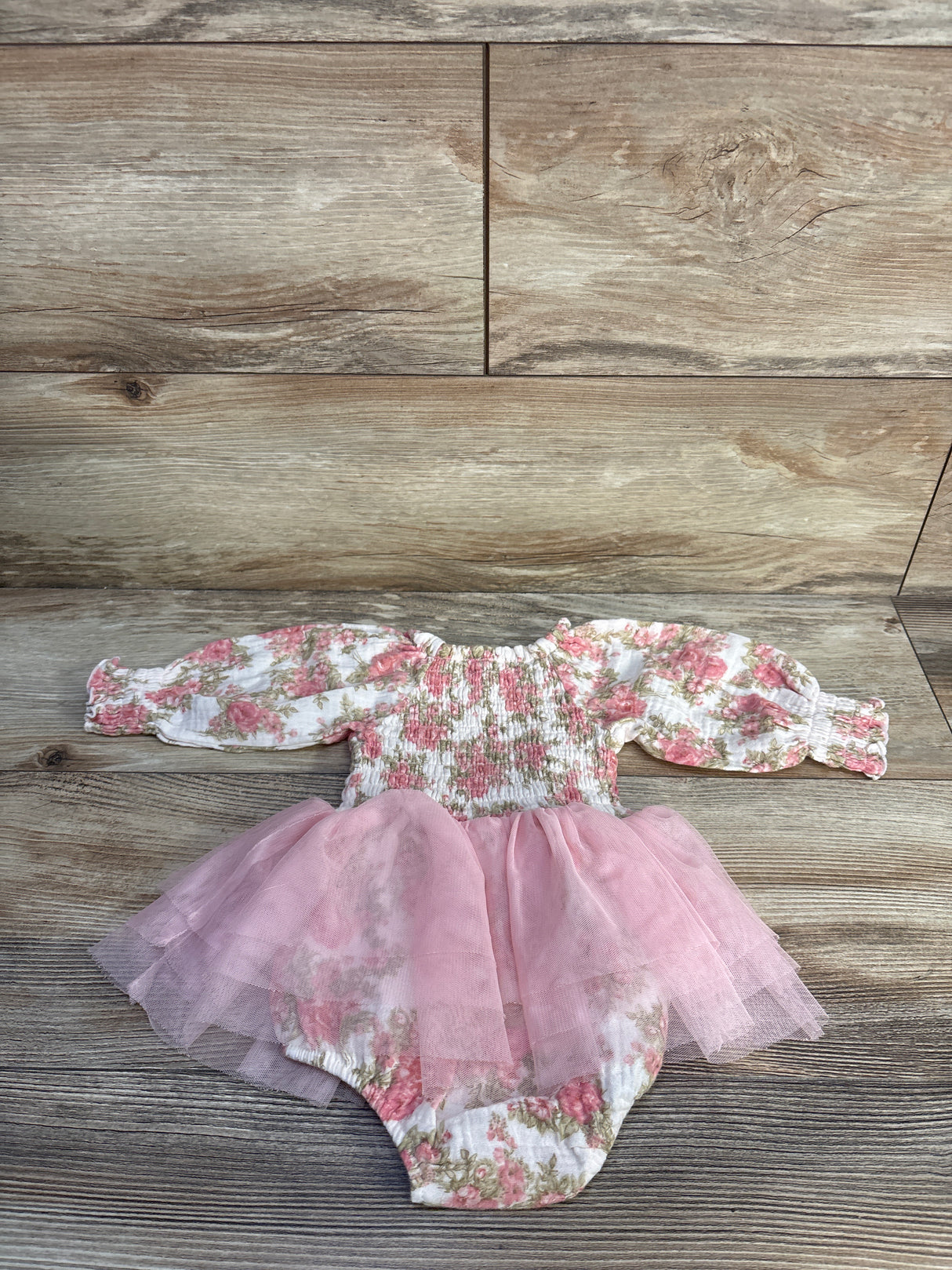 NEW Tullabee Smocked Tutu Bubble Romper Ivory sz 0-6m